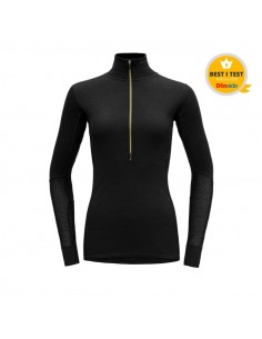 DEVOLD - MAGLIA DONNA MANICHE LUNGHE "WOOL MESH 190" CON ZIP