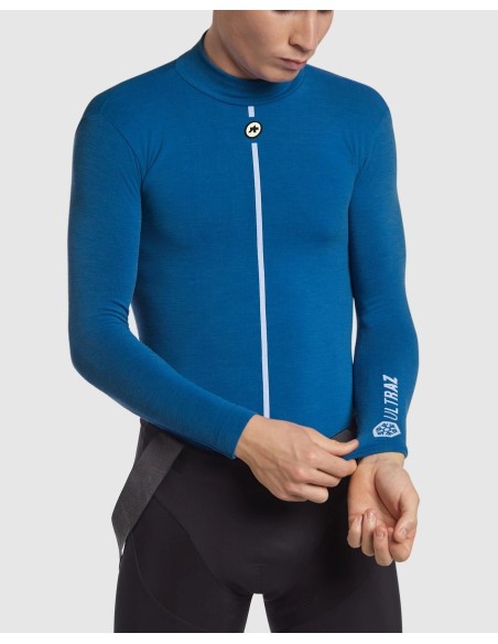 Assos Ultraz Winter LS Skin Layer Calypso Blue long-sleeved jersey