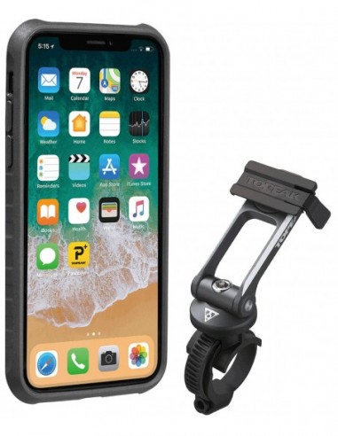 CUSTODIA RIDECASE PER IPHONE X/XS NERA/GRIGIA C/SUPPORTO INCLUSO