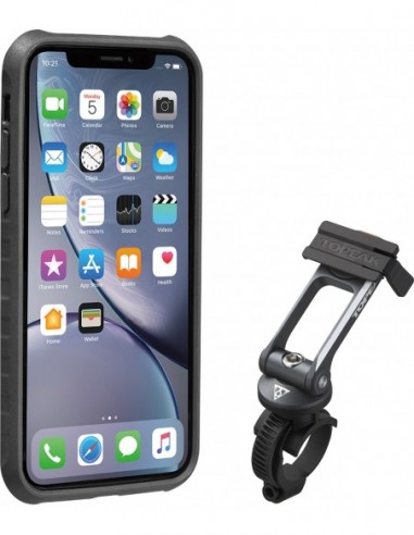 CUSTODIA RIDECASE PER IPHONE XR NERA/GRIGIA C/SUPPORTO INCLUSO