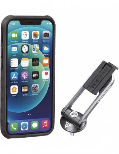 CUSTODIA RIDECASE PER IPHONE 12 MINI NERA/GRIGIA CON SUPPORTO INCLUSO